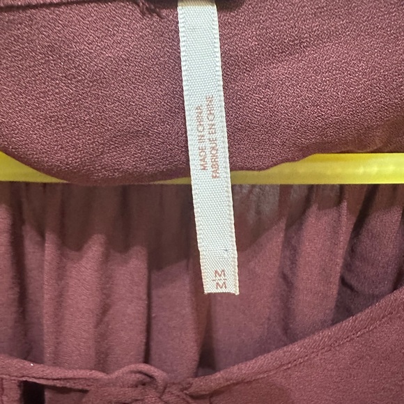 FREE PEOPLE Size Small Plum Size Medium Tiered Peasant Blouse BoHo Top - Picture 13 of 14